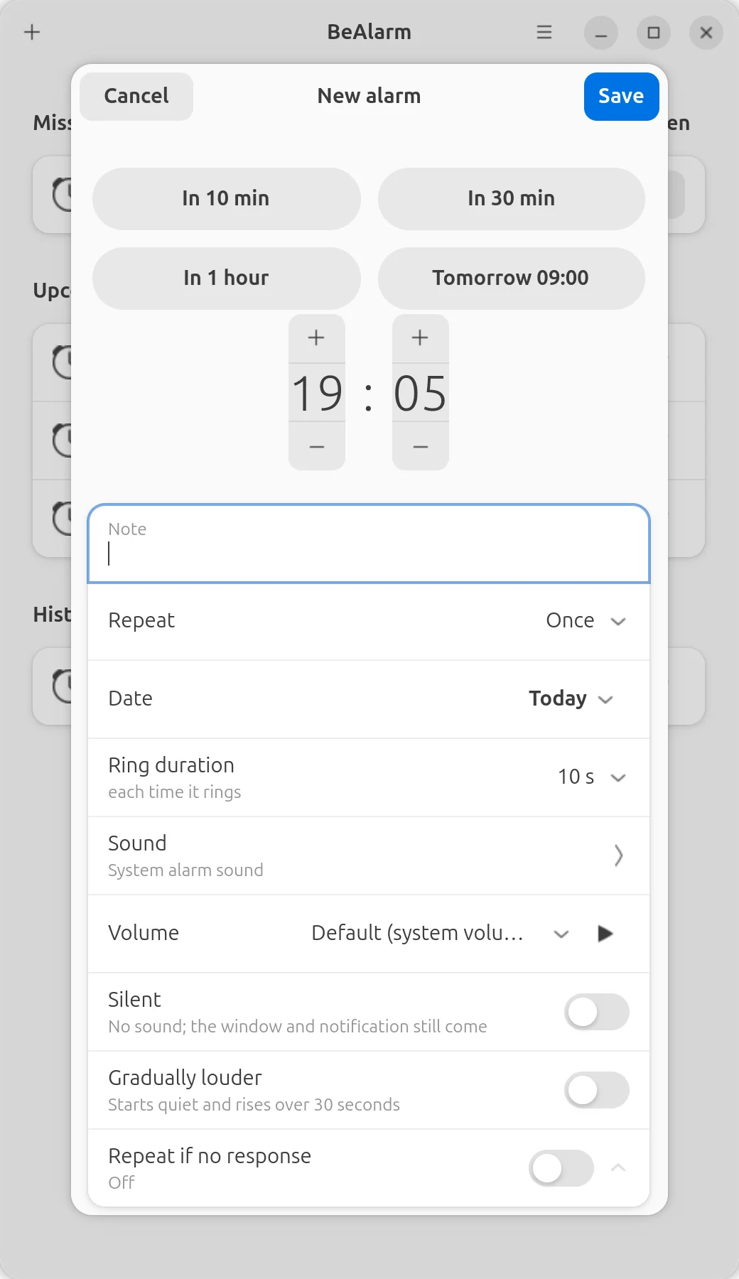 BeAlarm on GNOME: a new alarm